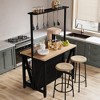 Large Kitchen Island with Storage, Dining Table Set with Power Outlet & LED Lights, Coffee Bar Bakers Rack - 4 of 4