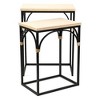 Cheung's Claudette Set of 2 Rattan Accented Wood & Metal Rectangle Side Tables - 2 of 4