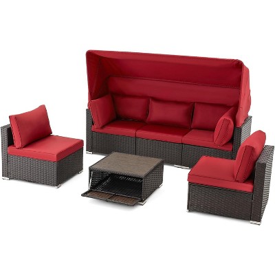 EROMMY 6 Pieces Patio Furniture Sets,Outdoor Sectional Sofa Set with Adjustable Backrest