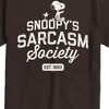Men's - Peanuts - Snoopy Sarcasm Society Short Sleeve Graphic T-Shirt - 2 of 4