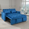57'' Velvet 3-in-1 Pull Out Reclining Sofa Bed with Pillows, Solid Wood Frame, and Built-In Storage - 2 of 4