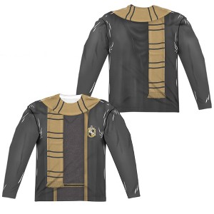 Men's Harry Potter Hufflepuff Thin Scarf Long Sleeve Costume T-Shirt - 1 of 4