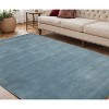 Light Blue Wool Hand Woven Area Rug - 2 of 4