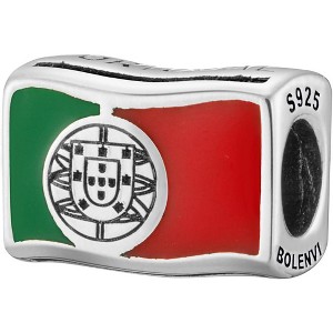 Sterling Silver Travel Charm - World Flags Country Bead for Bracelets, Gift for Mom & Daughter - 1 of 4