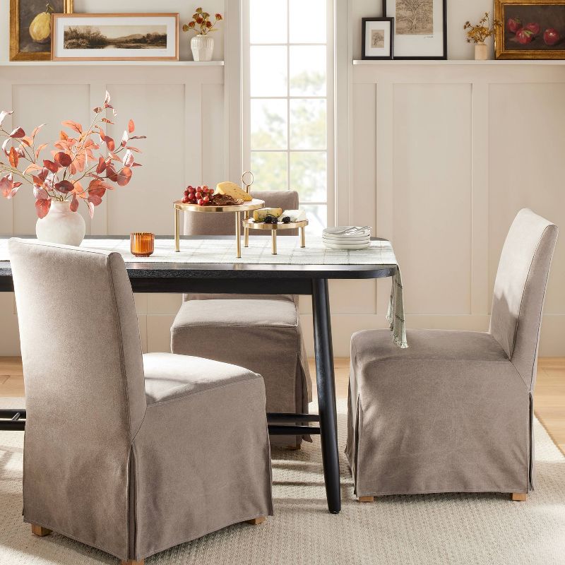 Canvas Slipcover Armless Dining Chair - Hearth & Hand™ with Magnolia, 3 of 11