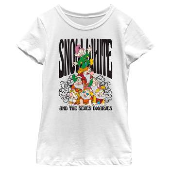 Girl's Snow White and the Seven Dwarves Dwarf Group Logo T-Shirt