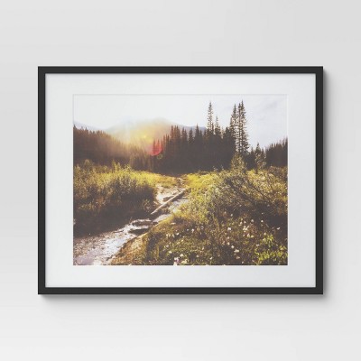 30" x 24" Landscape Matted Print Frame Wall Canvas Black - Threshold™