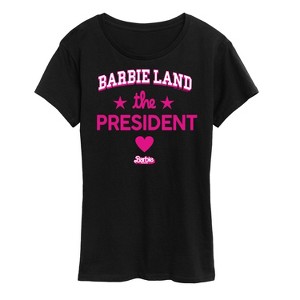 Women's Barbie Barbie Land President Short Sleeve Graphic T-Shirt - Black - Medium - 1 of 4