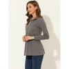 Allegra K Women's Swing Mock Neck Long Sleeve Zip Up Tunic Blouse - 3 of 4