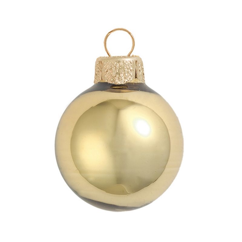 Northlight 6ct Gold Shiny Glass Ball Christmas Ornaments 4" (100mm), 1 of 2