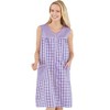 Collections Etc Half-Zip Front Sleeveless Pocket Dress with Checkered Pattern Design, Comfortable Loungewear for Around the House - 4 of 4