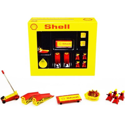 Shop Tool Set of 6 pieces "Shell Oil" 1/18 Diecast Replica by GMP