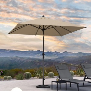 PURPLE LEAF Patio Umbrella Outdoor Table Umbrella Aluminum Frame Market Umbrella Sun Umbrella with 8 Sturdy Ribs - 1 of 4