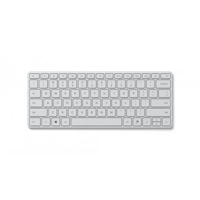 Microsoft Designer Compact Keyboard Glacier - Bluetooth 5.0 Connectivity - 2.40 GHz Operating Frequency - Dedicated Emoji Key