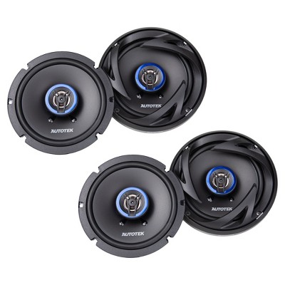 Autotek 4 Pack Street Machine 6.5" 2-Way Shallow Car Audio Coaxial Speakers with Neo Mylar Soft Dome Tweeters for Crystal Clear Sound & Poly Cones