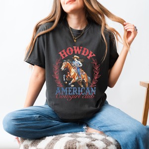 Simply Sage Market Howdy American Cowgirl Club Garment Dyed Tee - 1 of 4