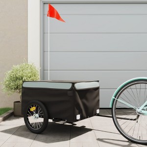 vidaXL Bike Trailer Black and Gray 99.2 lb Iron - 1 of 4