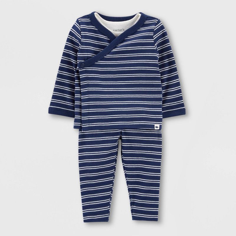 Carter&#39;s Just One You&#174; Baby Boys&#39; 3pc Sunshine Top &#38; Bottom Set - Navy Blue, 3 of 6