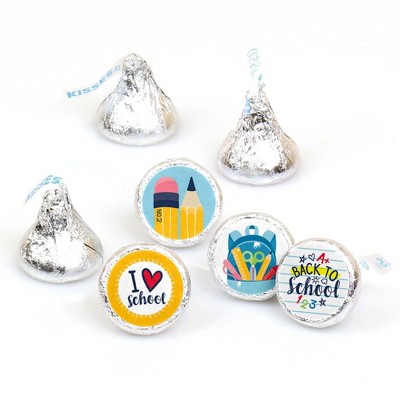 Big Dot of Happiness Back to School - First Day of School Classroom Decor Round Candy Sticker Favors - Labels Fits Chocolate Candy (1 sheet of 108)