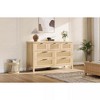 Fluted 7 Drawer Dresser for Bedroom Rattan Chest of Dressers Tall Dresser for Closet with Drawers Boho Night Stand - 2 of 4