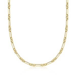 Ross-Simons Italian 14kt Yellow Gold Alternating Cable and Paper Clip Link Necklace - 1 of 3