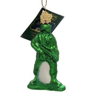 Old World Christmas 3.5" Army Man Toy Soldiers Play Battle  -  Tree Ornaments