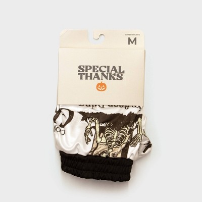 Men's Special Thanks Halloween Skeleton Grave Boxer Briefs - Gray
