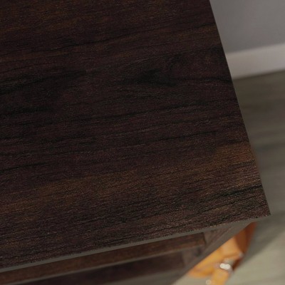 Oak Brown L-Shaped Corner Desk with Drawer and Filing Cabinet