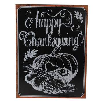 Northlight 14" Holiday Inspired Framed "Happy Thanksgiving" Chalkboard Wall Art