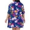 Agnes Orinda Women's Plus Size 2 Piece Tropical Print Cardigan Summer Floral Tops and Shorts Sets - 4 of 4