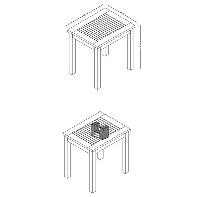 Okemo Natural Acacia Wood Outdoor End Table Set