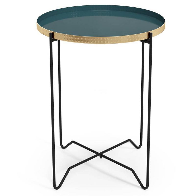 Willow Round Metal Side Table Teal - WyndenHall, 1 of 7