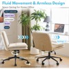KTMBDW Criss Cross Chair with Wheels Comfy Cross Legged Office Desk Armless Wide Vanity Makeup Chair Adjustable Rolling Computer for Home Office - 2 of 4
