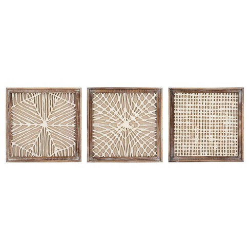 Set Of 3 Styles Handmade Paper In Wood Frame Decorative Wall Art 3r Studios Target