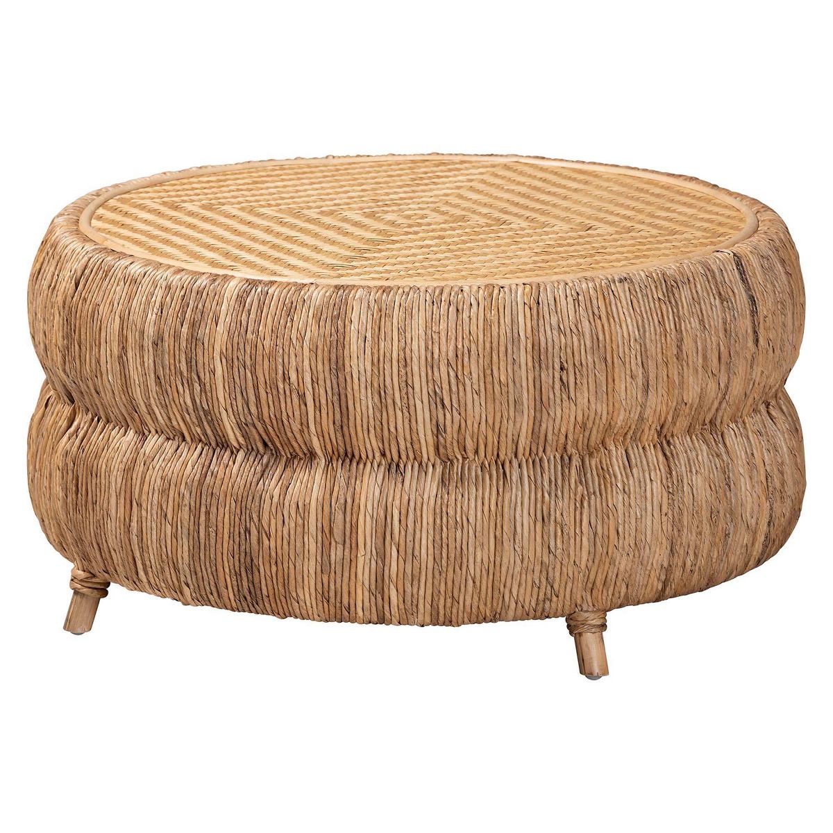 bali & pari Roma Rattan and Seagrass Coffee Table Natural Brown/Brown