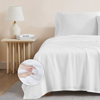Twin XL Arctic White Organic Cotton Percale Deep Pocket Sheet Set