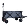 YONWAY Heavy-Duty Collapsible Utility Wagon with Expandable Tailgate,All-Terrain Beach Wheels,Adjustable Handlefor Outdoor,Beach Gear,Gray - 2 of 4