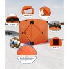 3-4 Person Pop-Up Ice Fishing Shelter, Instant Setup Under 60s, Lightweight All-Weather Ice Shack for Winter Camping & Fishing - 3 of 4