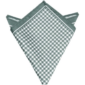 INSPIRE CHIC Men's Houndstooth Self-Fold Pocket Square for Suit 1 Pcs - 1 of 4