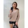 Women's Black & Beige V-Neck Sweater with Lace Sleeves - 2 of 4