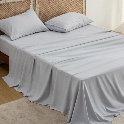 3-4 Pcs Cooling Sheet Set Bamboo Rayon Blend, Breathable & Silky, Deep Pockets for Hot Sleepers