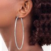 Black Bow Jewelry 2.5mm, Sterling Silver Twisted Round Hoop Earrings, 80mm in Diameter - 3 of 4