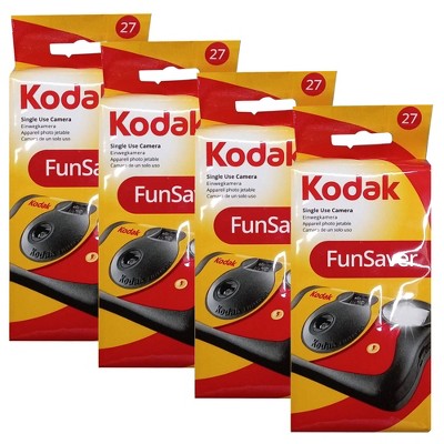 Kodak 35mm One-Time-Use Disposable Camera (ISO 800) with Flash - 27 Exposure - 4 Units