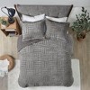 Sapphtopaz Comforter Set Fur Down Alternative with Checkerboard Pattern Printing - 3 of 4