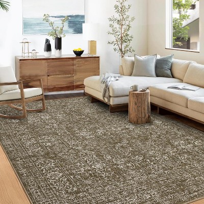 Rug Washable Extra Large for Living Room Non-Slip Non-Shedding Vintage Rug Carpet for Bedroom, Faux Wool for Kids Nursery Dorm