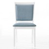 ChaletPosh Set of 6 White Wooden Dining Chair with Light Blue Velvet Cover - 4 of 4