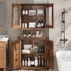 Acekool Tall Storage Cabinet with Glass Doors, Adjustable Shelves & Drawer, Slim Organizer for Kitchen, Bathroom, Living Room - 3 of 4