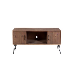 GlasFlength TV Stands and Consoles Industrial Reclaimed Wood Media Console with Storage Cabinets for Living Room, Brown, 60"*18"*20" - 1 of 4