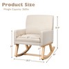 Tangkula Mid Century Fabric Lounge Chair Upholstered Accent Armchair Rocking Chair Beige - 3 of 4