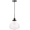Elegant Lighting Lyle 1 light Black and Clear seeded glass pendant - 3 of 4